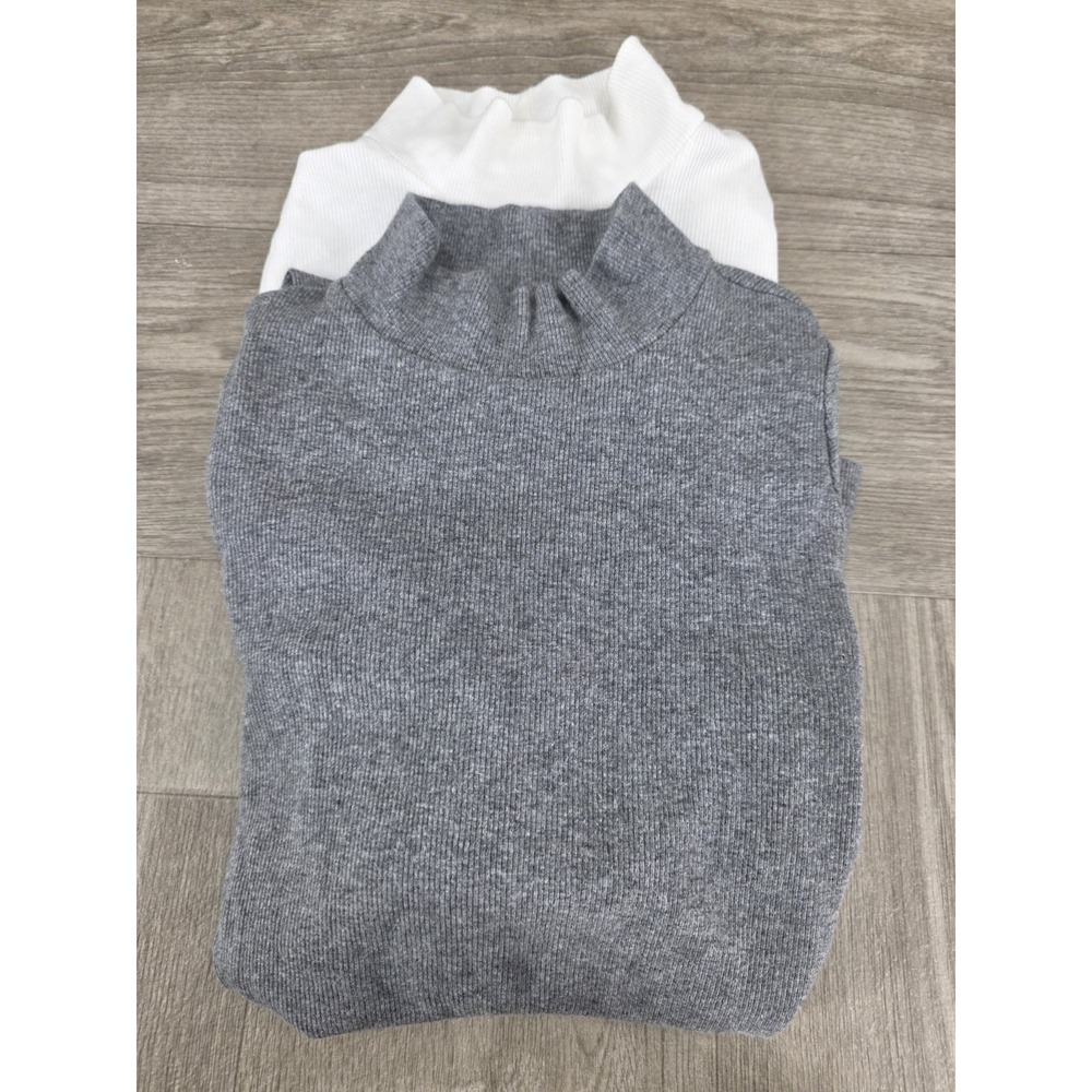 Lot 2 Hollister Turtleneck Sweaters XS Gray White Long Sleeve Women's